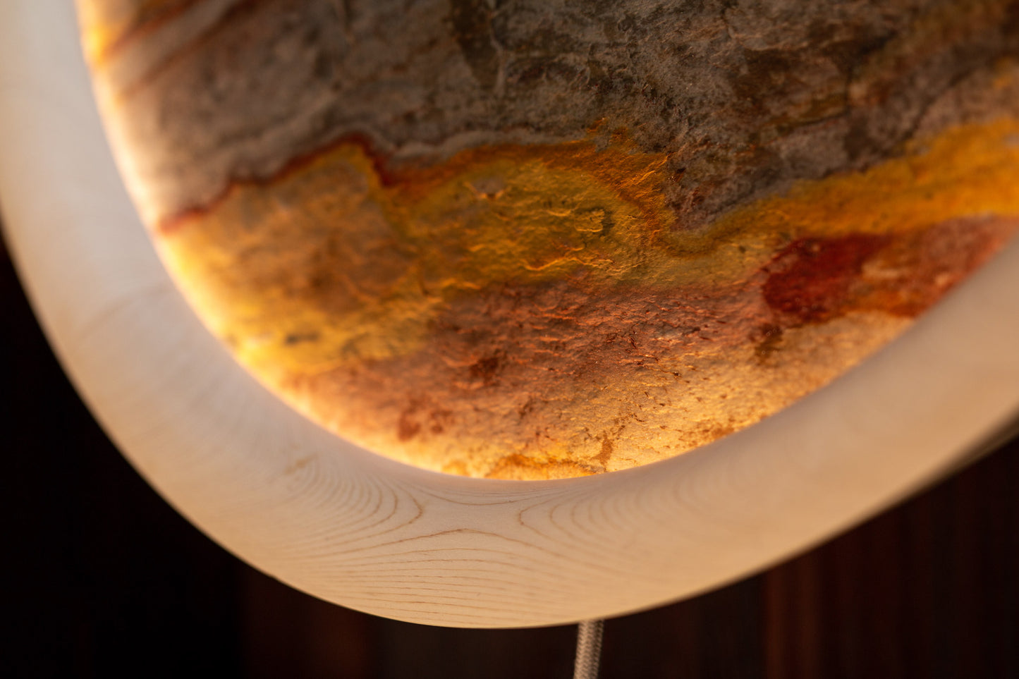 Planet lamp Japanese cypress 60cm model close up shot OBJET